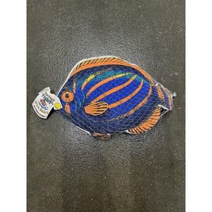 Vintage Something's Fishy Shirt Mens Large White Butterflyfish Graphic Beach 90s